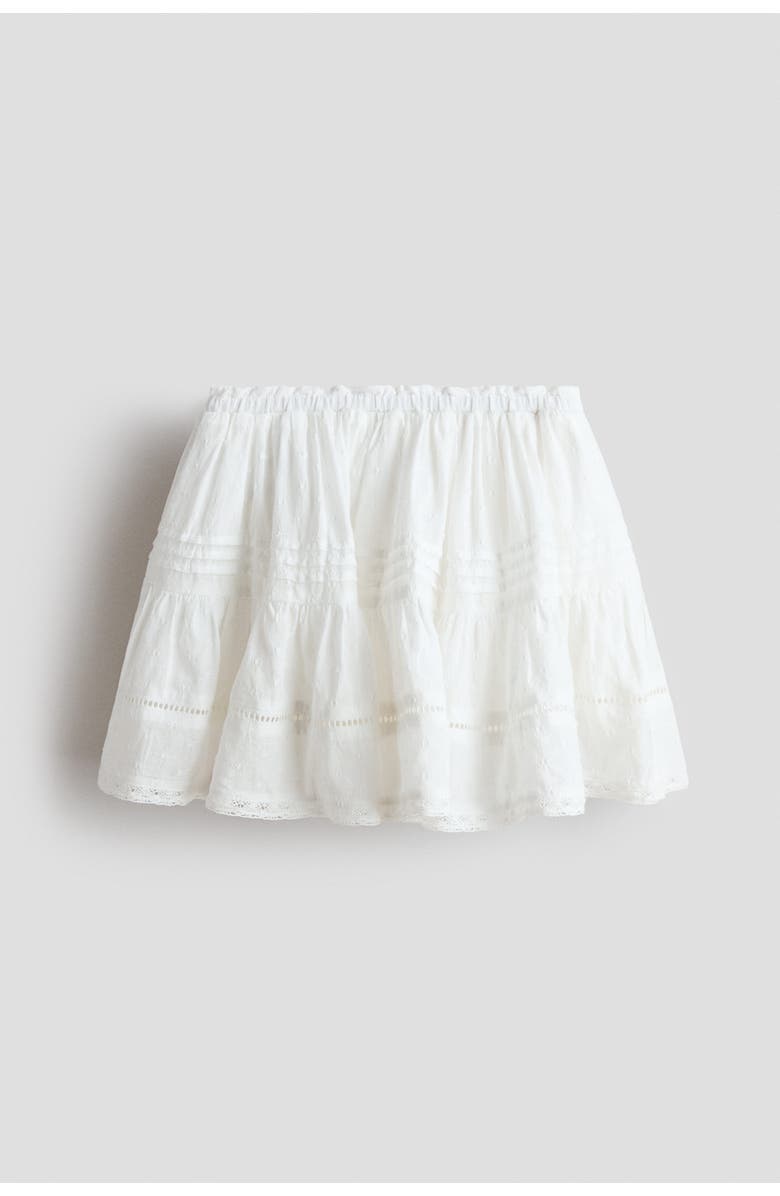 H&M Pintucked cotton skirt, Alternate, color, White