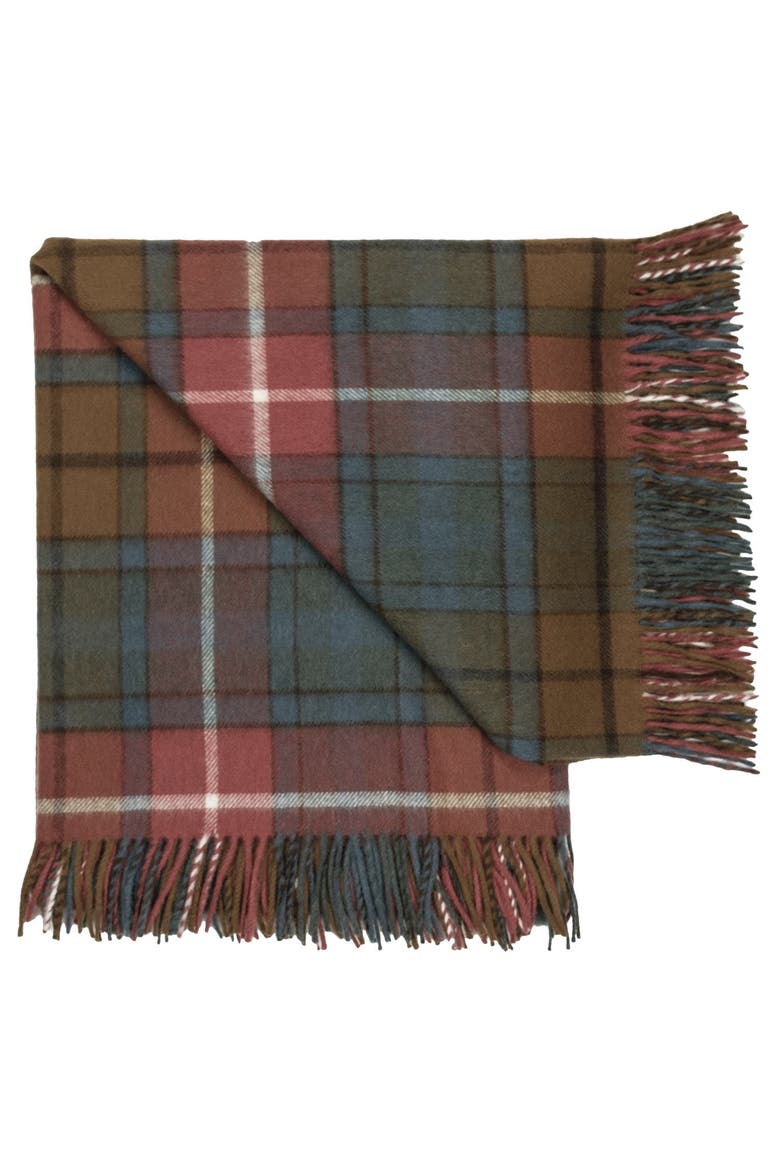 Highland Tartan Tweed Merino Wool Throw, Alternate, color, Antique Buchanan