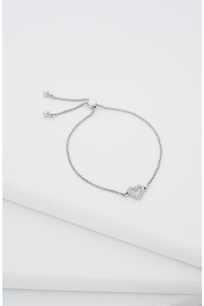 Amorita Halo Heart Bracelet, Alternate, color, SILVER TONE/ CLEAR CRYSTAL
