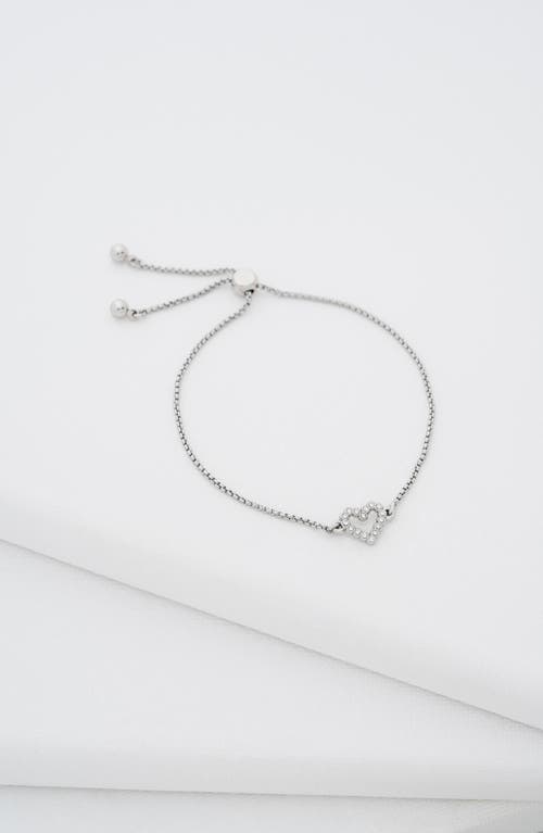 Ted Baker Amorita Halo Heart Bracelet In Silver Tone/clear Crystal