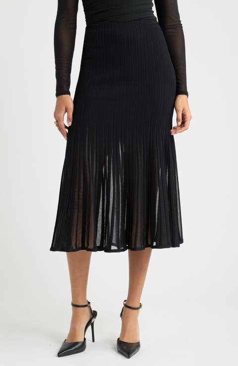 Ribbed Sweater Midi Skirt