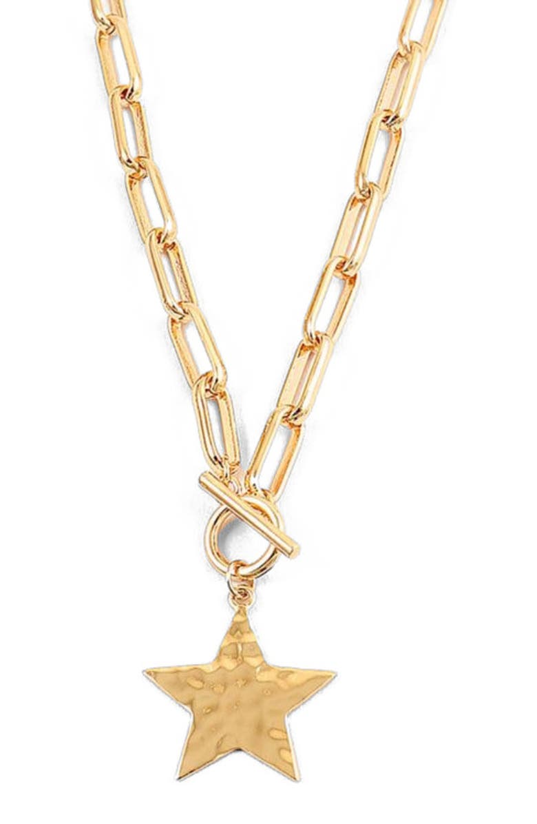 Erin McDermott Jewelry Star Hammered Necklace, Main, color, 