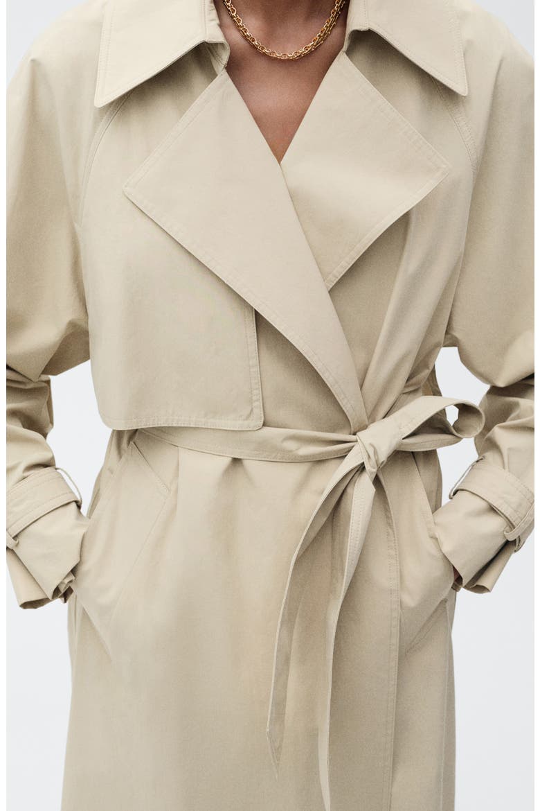 Cotton Trench Coat, Alternate, color, BEIGE