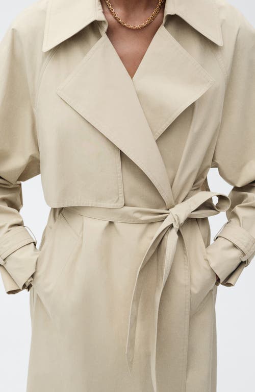 Mango Cotton Trench Coat In Neutral