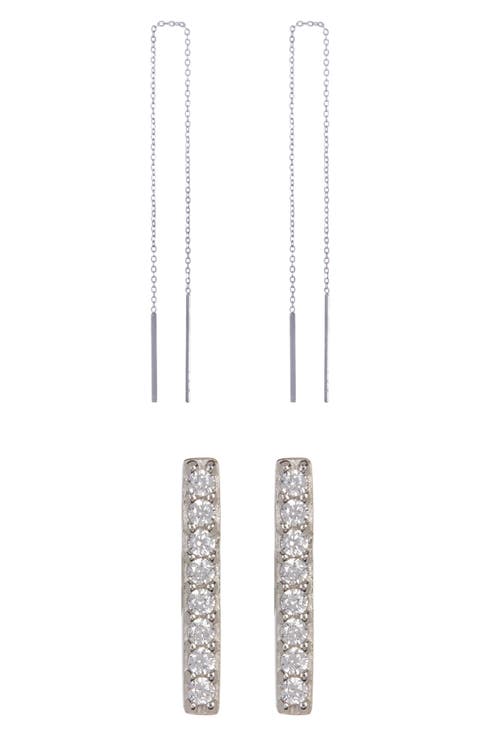 Set of 2 Bar & Threader Earrings