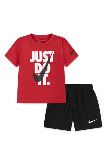 Nike Just Do It T-shirt & Shorts Set In Red