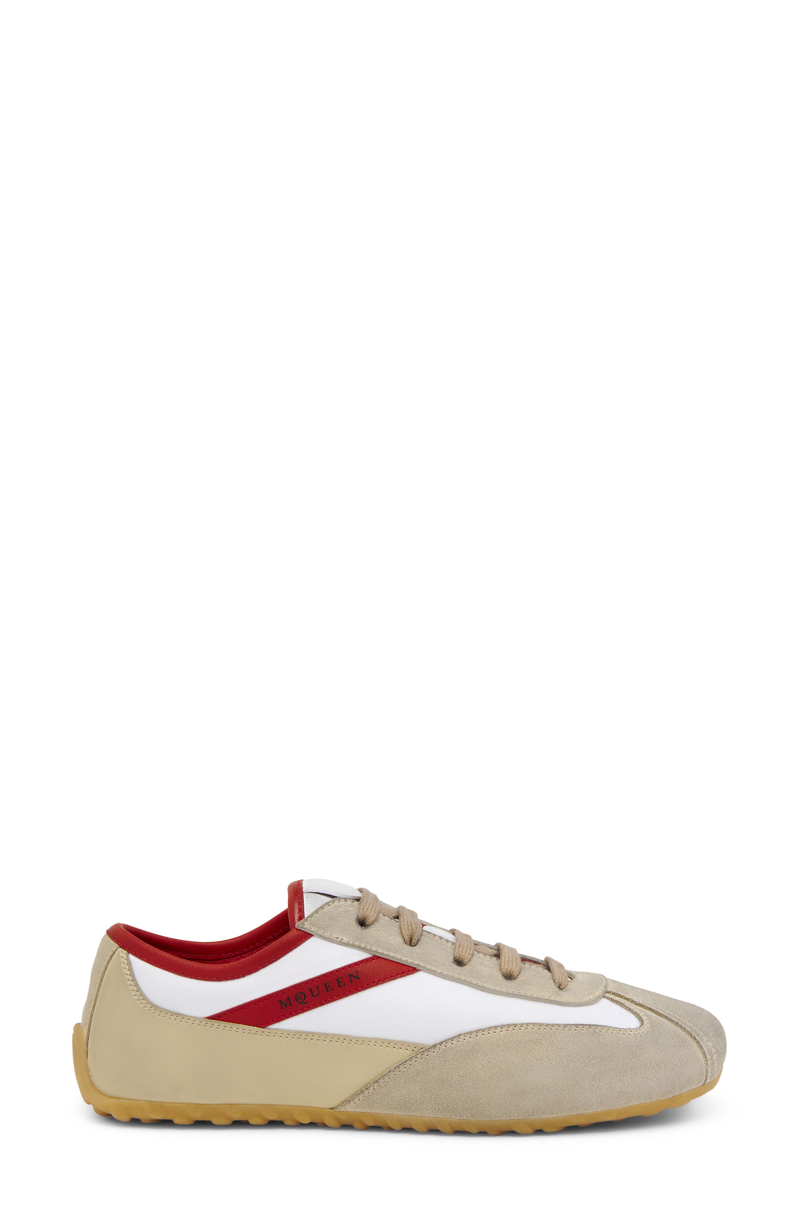 McQueen Boxe Low Top Sneaker, Alternate, color, White/ Red/ Beige