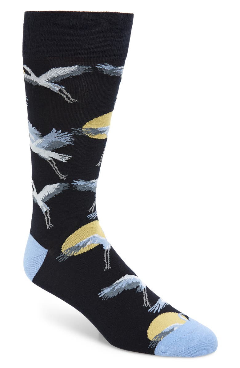 NORDSTROM MEN'S SHOP Flying Cranes Socks, Main, color,