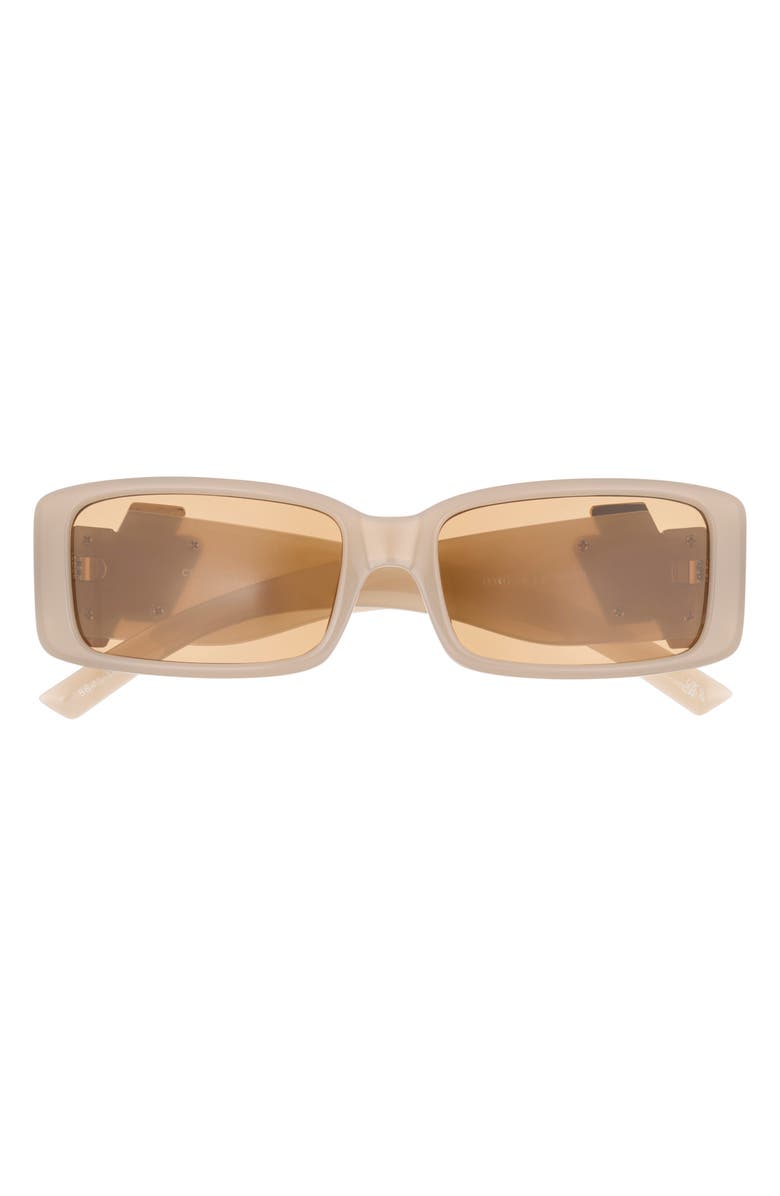 Le Specs Cruel Intentions 56mm Rectangular Sunglasses, Main, color, Oatmeal