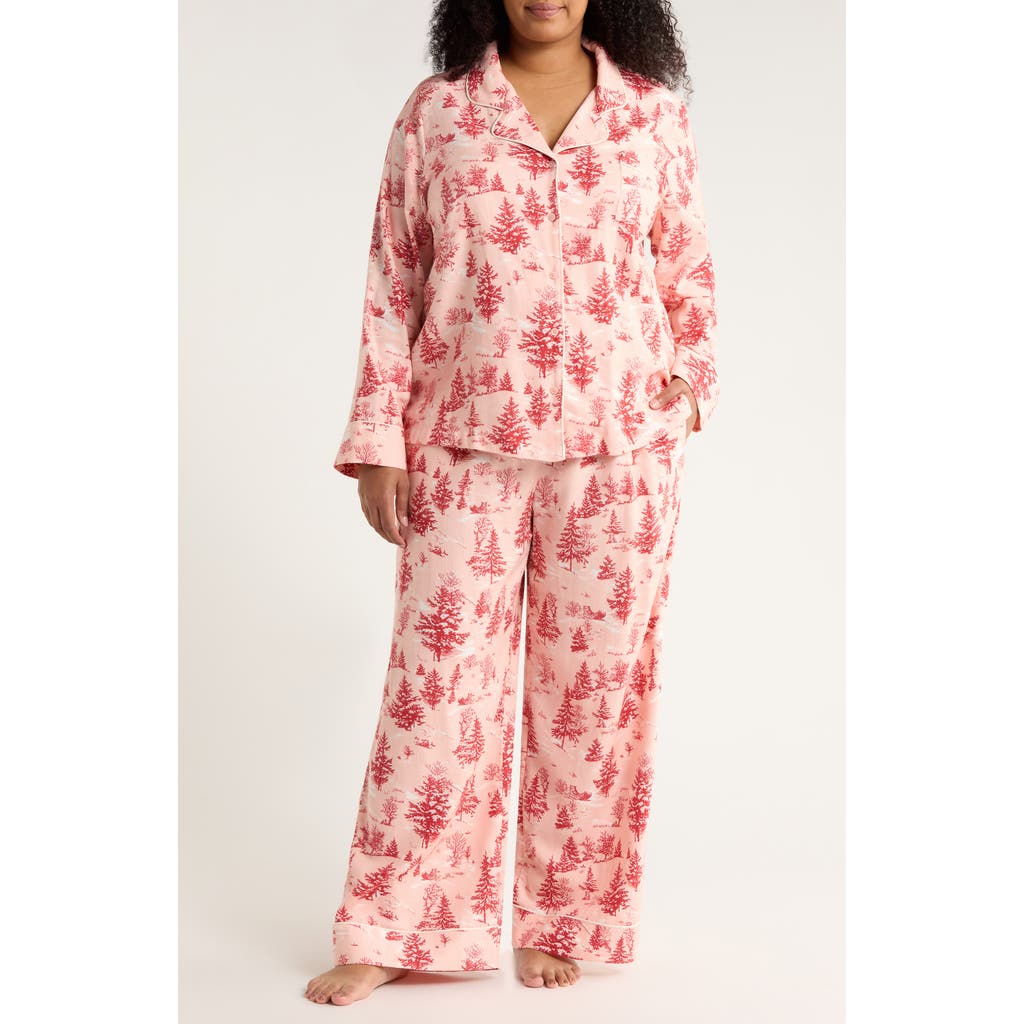 Nordstrom Cozy Cotton Blend Flannel Pajamas In Pink