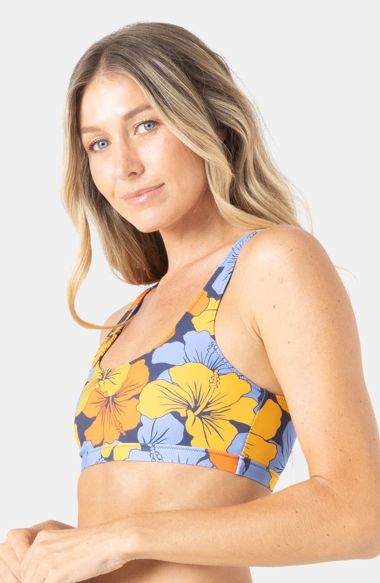 Roxy Surf Sport Reversible Bikini Top, Alternate, color, Navy Combo