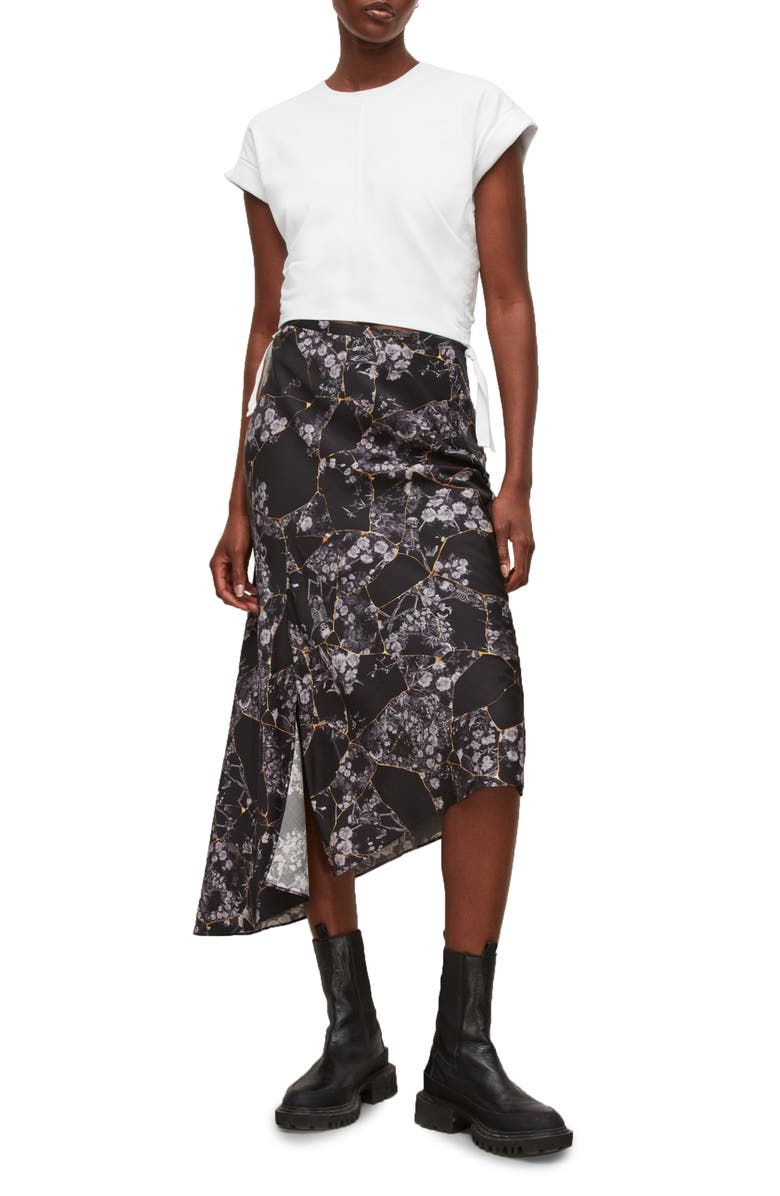 AllSaints Luisa Buruberu Floral Midi Skirt, Alternate, color,