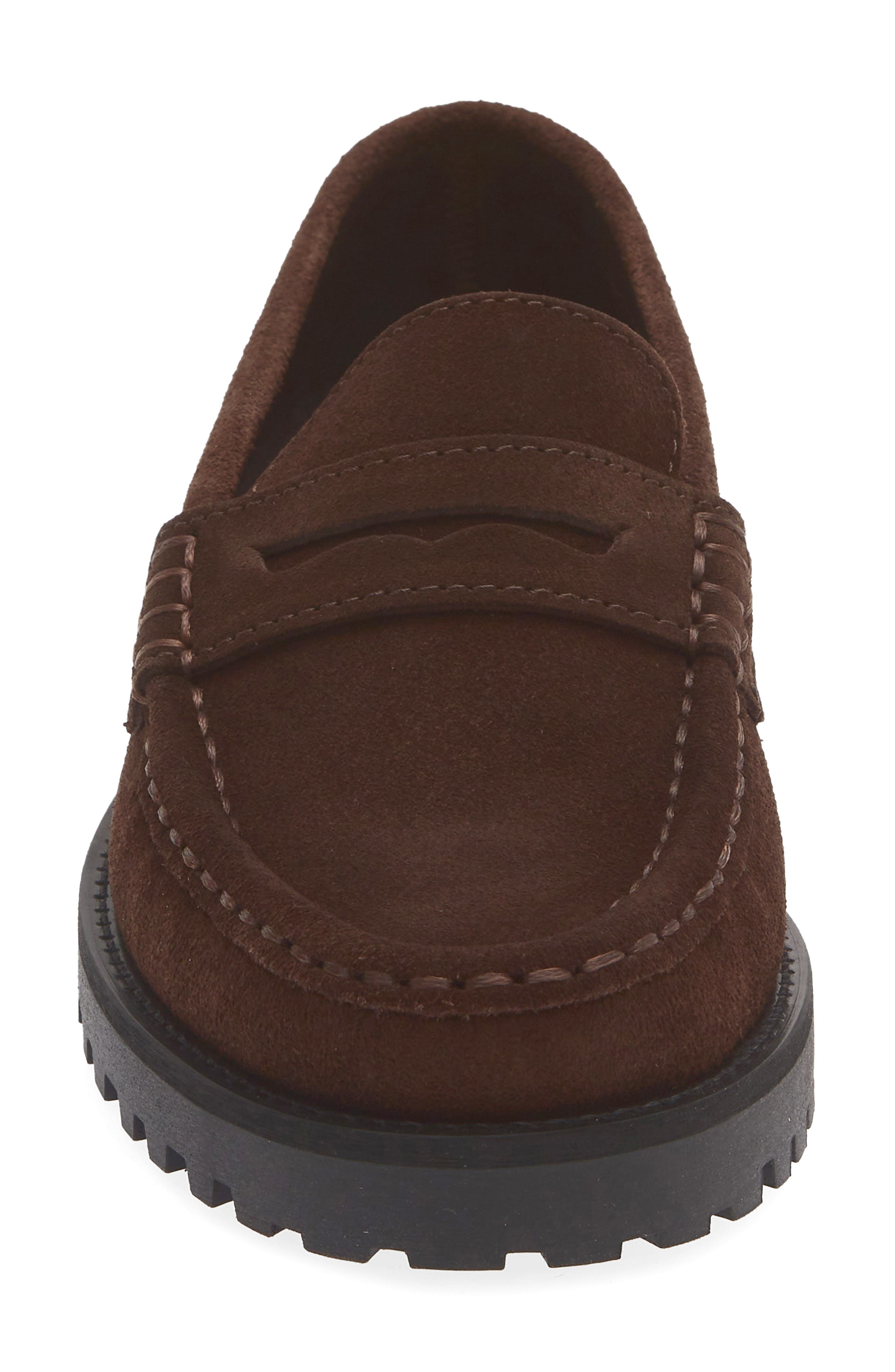Galena Leather Loafer, Alternate, color, DARK BROWN SUEDE