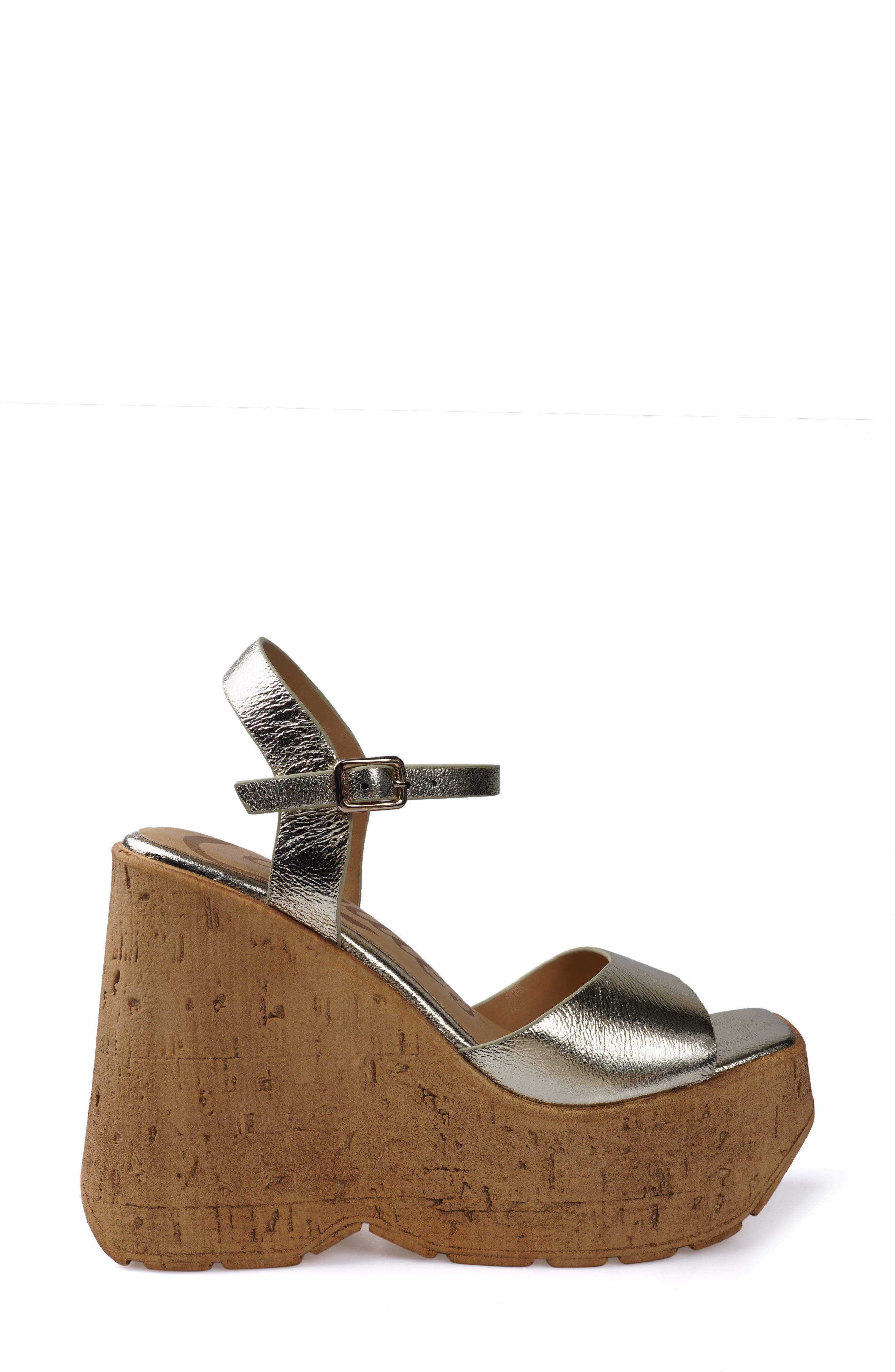 Candie's Zulina Water Resistant Wedge Platform Sandal, Alternate, color, Gldlt