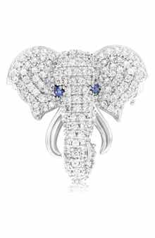SUZY LEVIAN Cubic Zirconia Elephant Brooch
