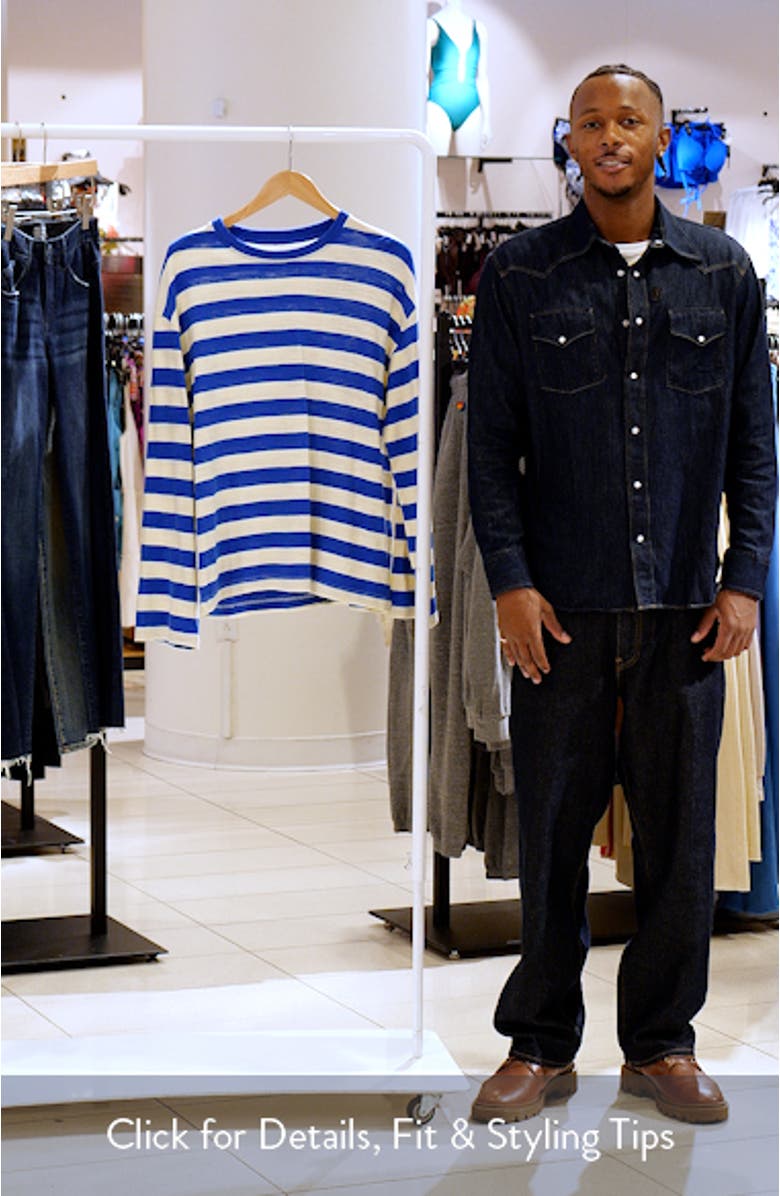 Sunwashed Stripe Long Sleeve Organic Cotton Slub T-Shirt, sales video thumbnail