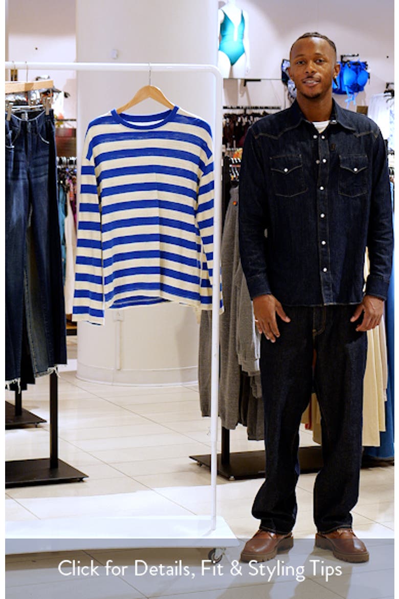 Sunwashed Stripe Long Sleeve Organic Cotton Slub T-Shirt video
