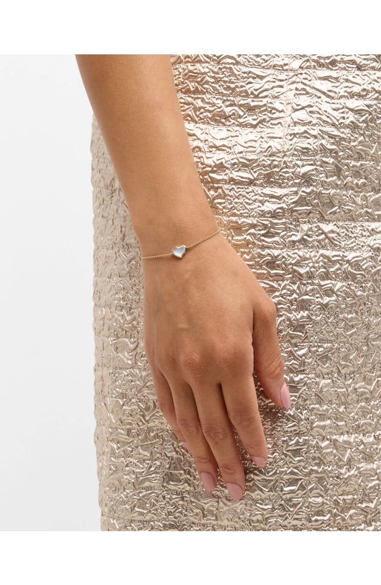 Jan Leslie Heart Bracelet Set In Sterling Silver With 18K Gold Overlay, Alternate, color, White