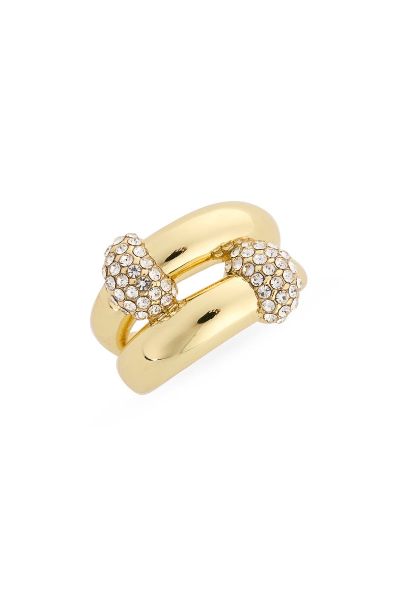 Pavé CZ Rondel Ring, Main, color, GOLD
