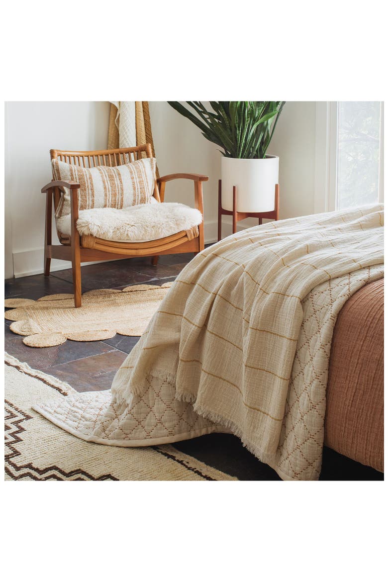 Sahara Stripe Throw Blanket, Alternate, color, BEIGE