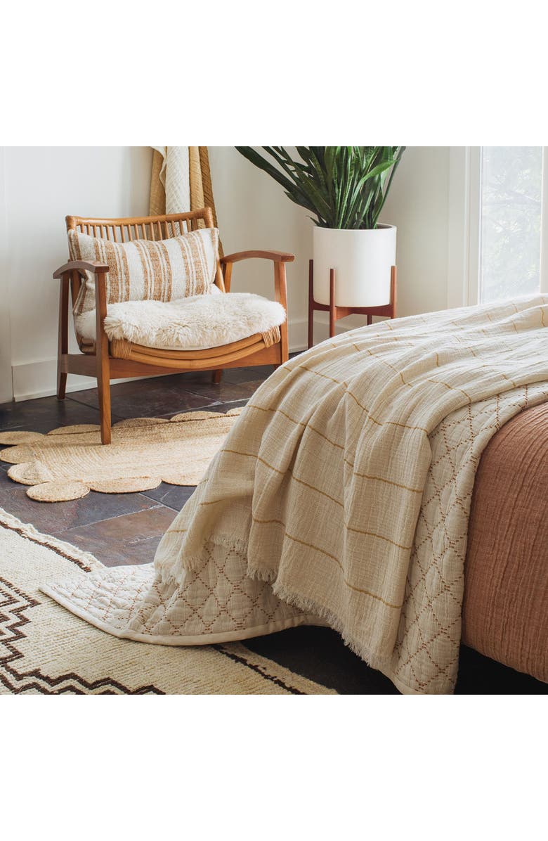 Crane Air Sahara Stripe Throw Blanket, Alternate, color, Beige