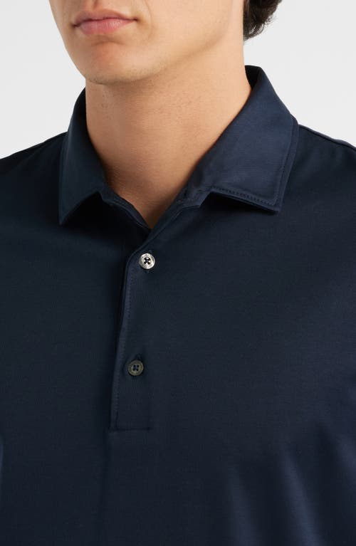 Aurélien Mercerized Cotton Long Sleeve Polo In Blue