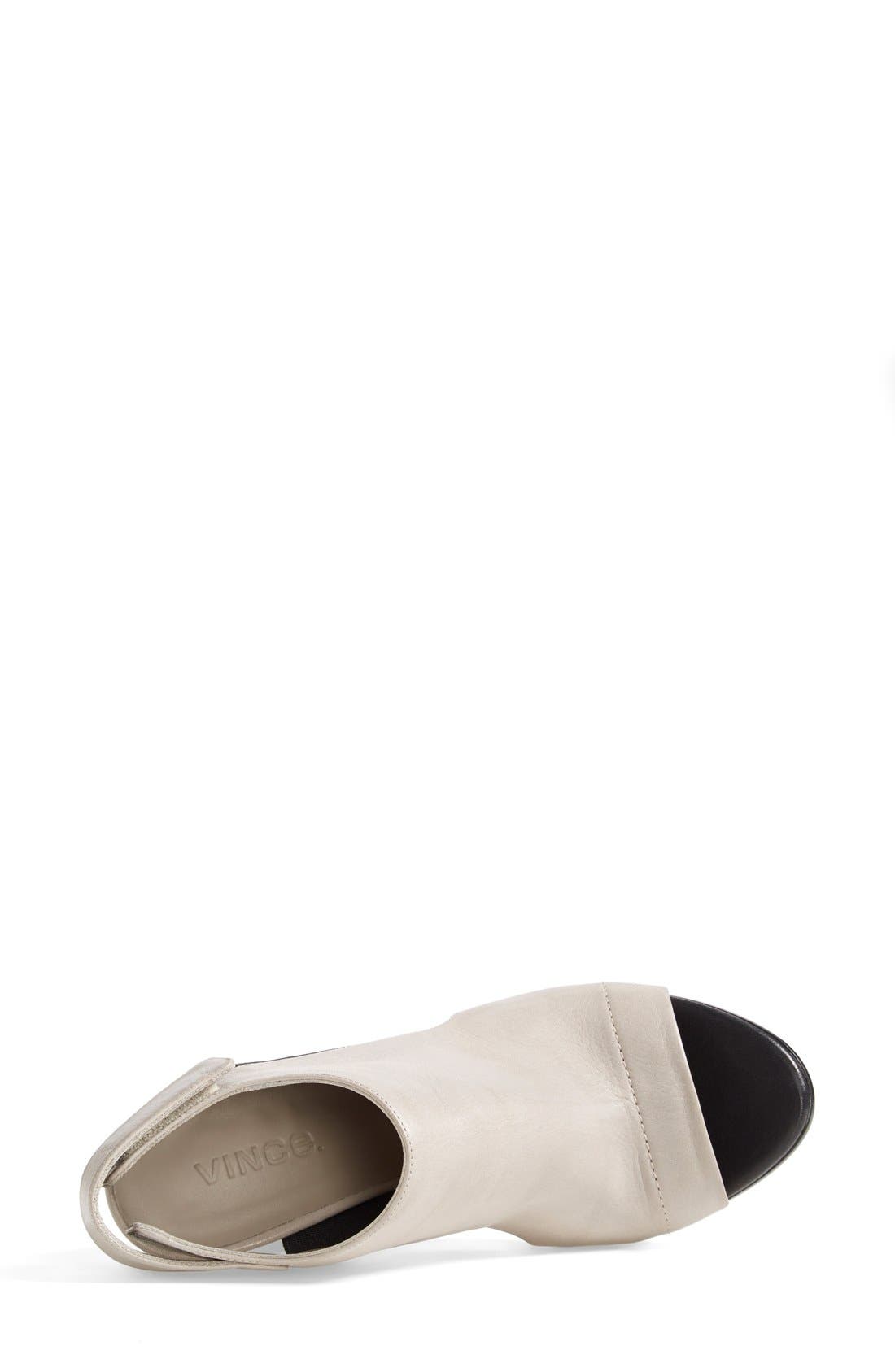 'Anetta' Cutout Leather Bootie, Alternate, color, WOODSMOKE/ BLACK