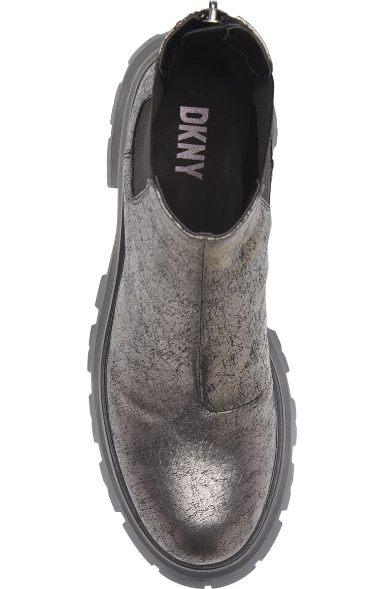 DKNY Sasha Lug Chelsea Boot, Alternate, color, Dark Gunmetal Cracked Leather