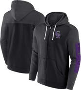 FANATICS Men's Fanatics Branded Black Colorado Rockies Offensive Line Up Lightweight Full-Zip Hoodie