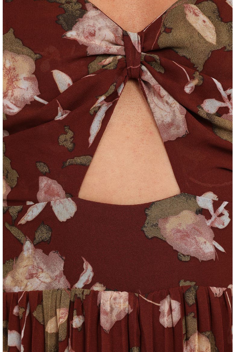 Floral Wide Leg Jumpsuit, Alternate, color, BROWN FLORAL