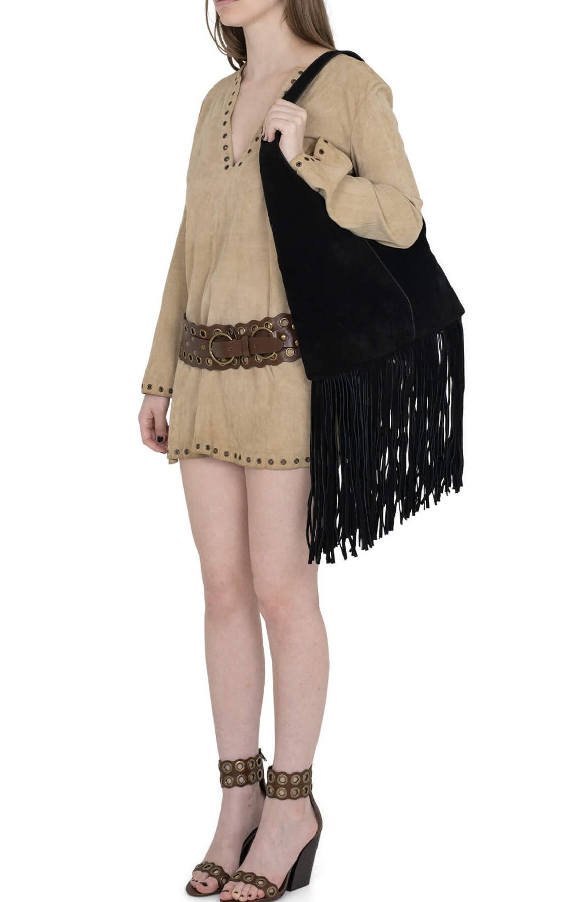 Jeffrey Campbell Wonders Suede Shoulder Bag, Alternate, color, 