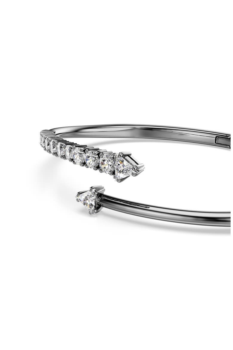 Sublima Bypass Bangle Bracelet, Alternate, color, RHODIUM/ WHITE