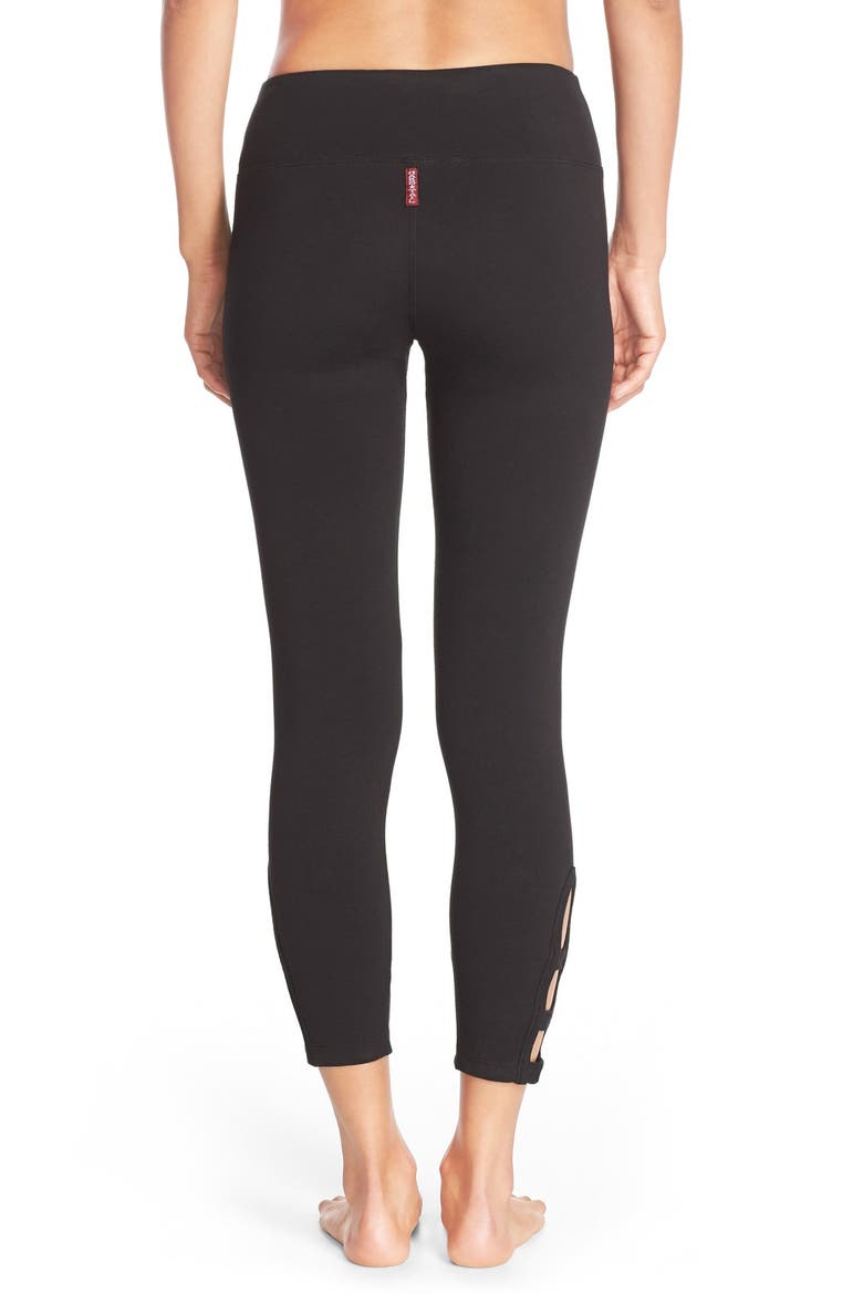 Cutout Ankle Leggings, Alternate, color, BLACK