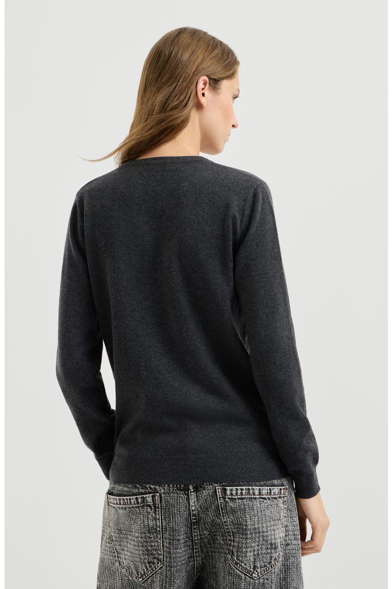 Cashmere sweater with monili, Alternate, color, Dark Grey