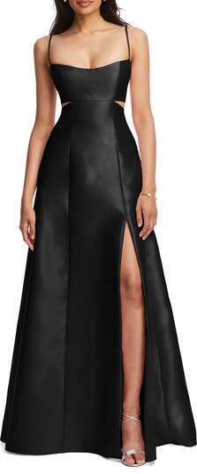 Cutout Satin Gown