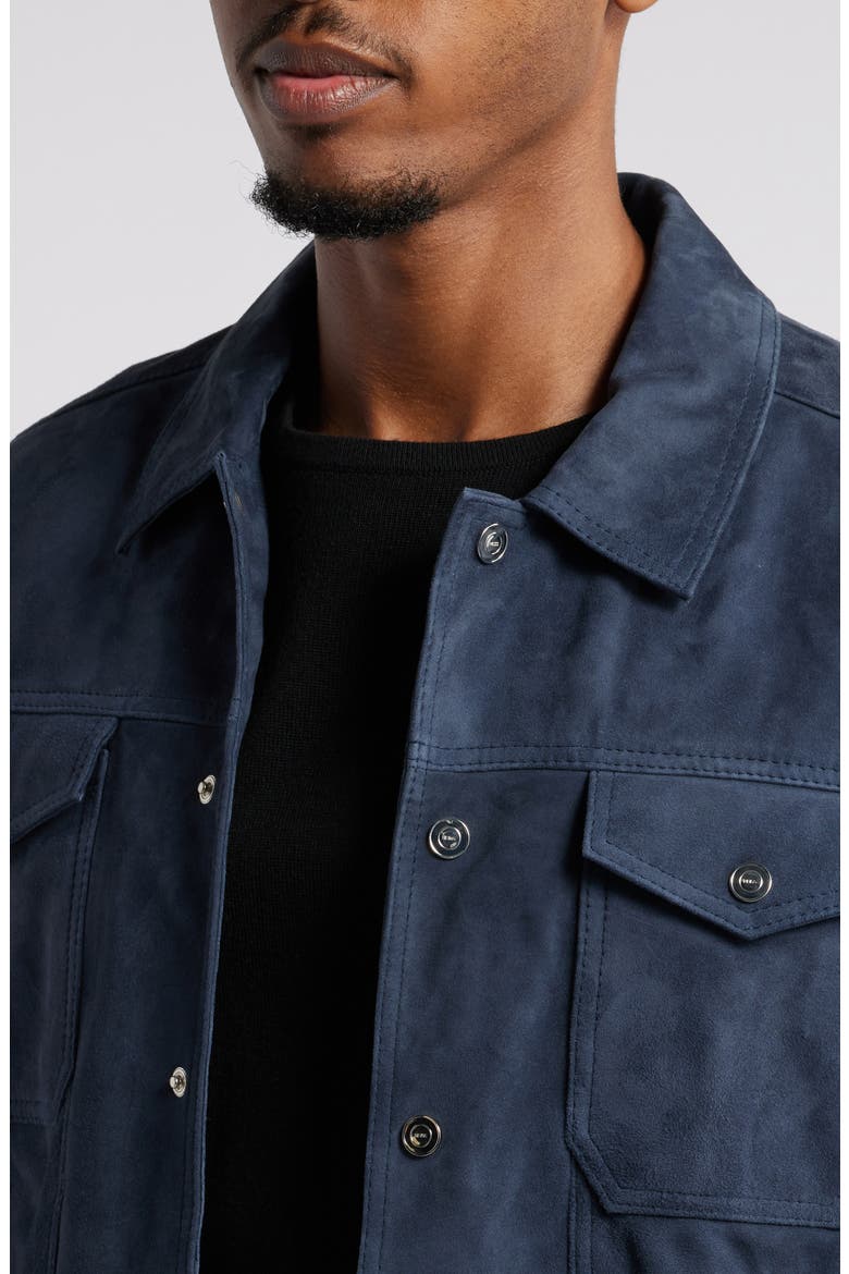 Nico Suede Trucker Jacket, Alternate, color, AIRFORCE BLUE