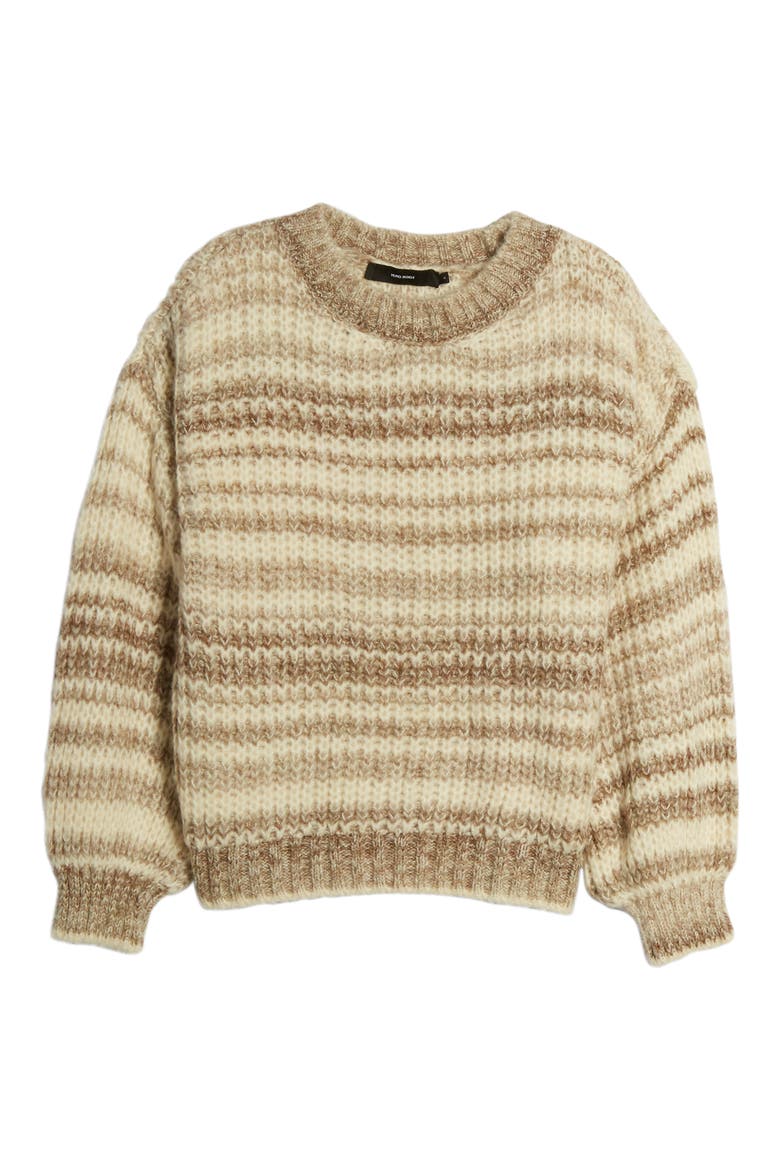 Leya Stripe Crewneck Sweater, Alternate, color, BIRCH