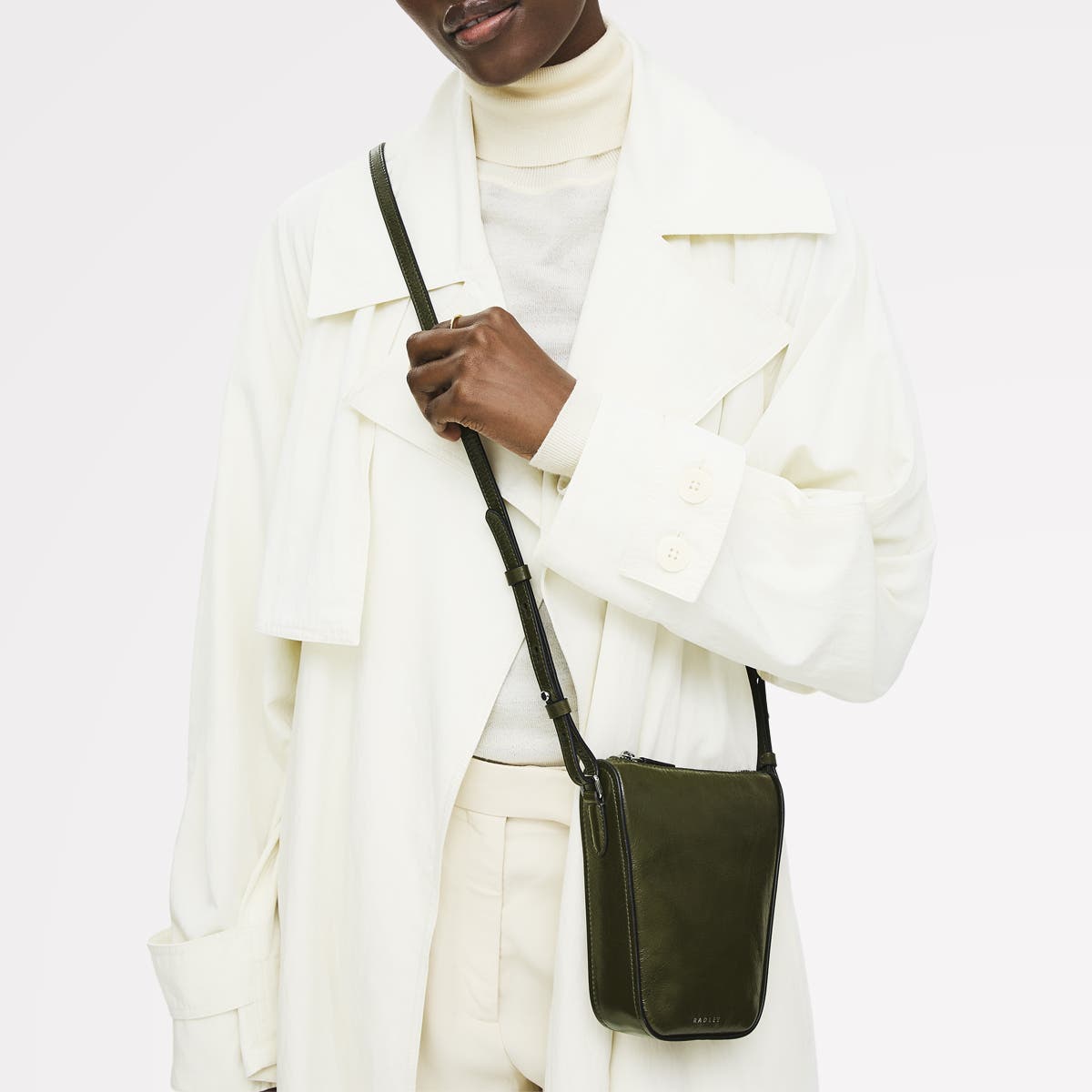 Radley Oak Street - Shine Medium  Phone Crossbody Bag, Alternate, color, Pine Needle