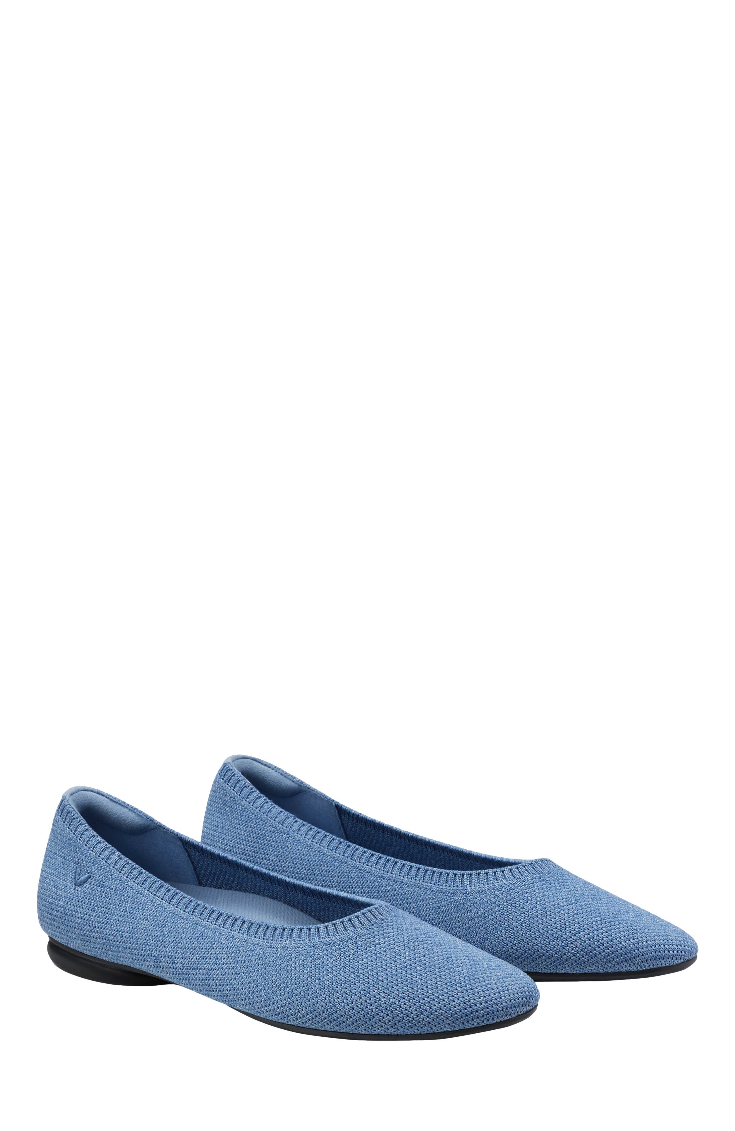 VIVAIA Almond-Toe Ballet Flats in Denim Blue 