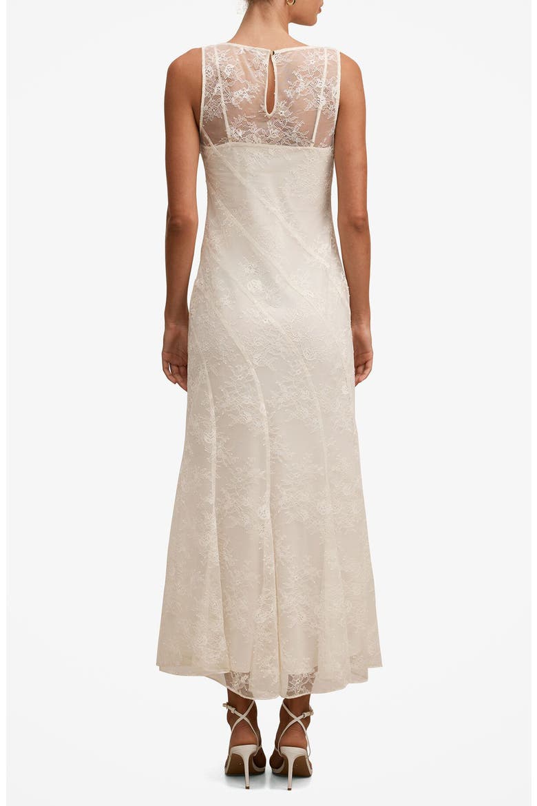 Jenna Paneled Lace Midi Dress, Alternate, color, ECRU