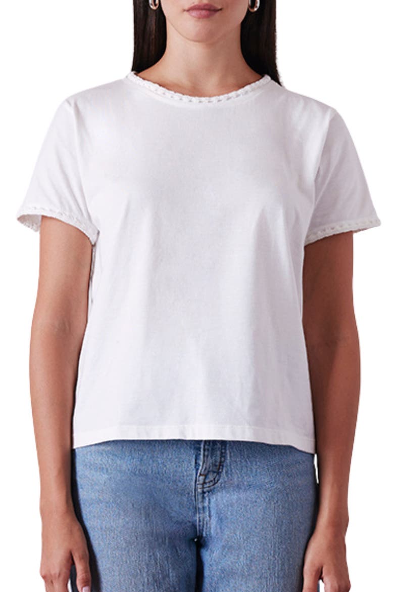 Organic Cotton Crochet Heirloom Tee, Main, color, Off White