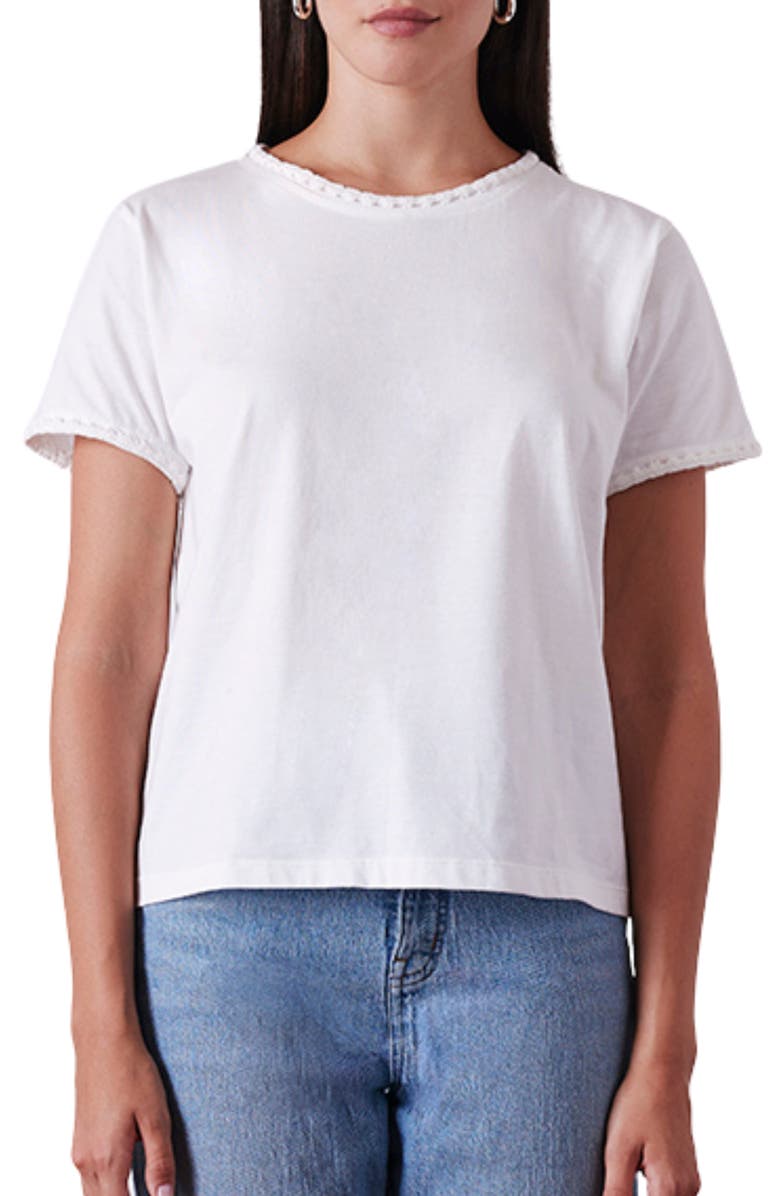 Paneros Clothing Organic Cotton Crochet Heirloom Tee, Main, color, Off White