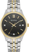 BULOVA Two-Tone Stainless Steel Quartz Diamond Embellished Bracelet Watch, 32mm