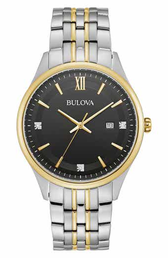 Two-Tone Stainless Steel Quartz Diamond Embellished Bracelet Watch, 32mm