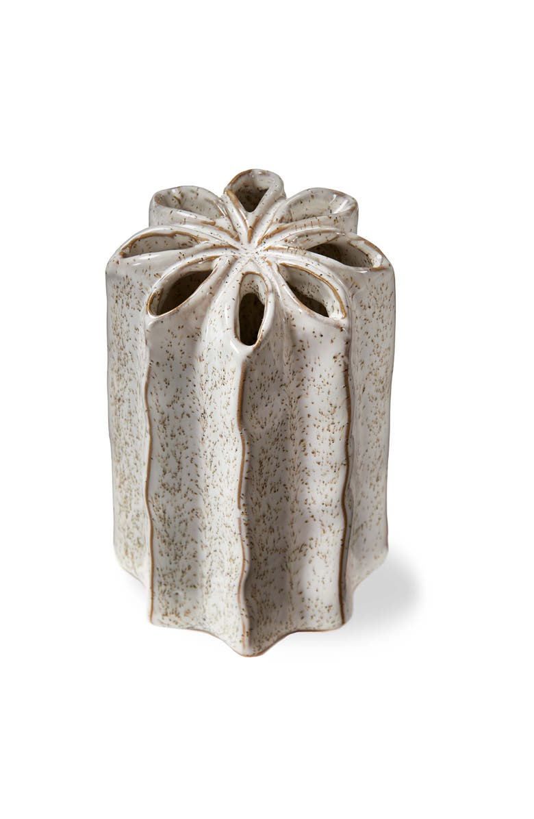 tag Flower Frog Vase - Decorative Ceramic Christmas Vase White, Main, color, 