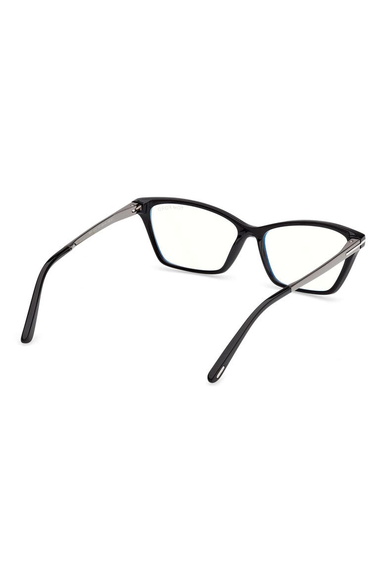 56mm Butterfly Optical Glasses, Alternate, color, SHINY BLACK / GUNMETAL