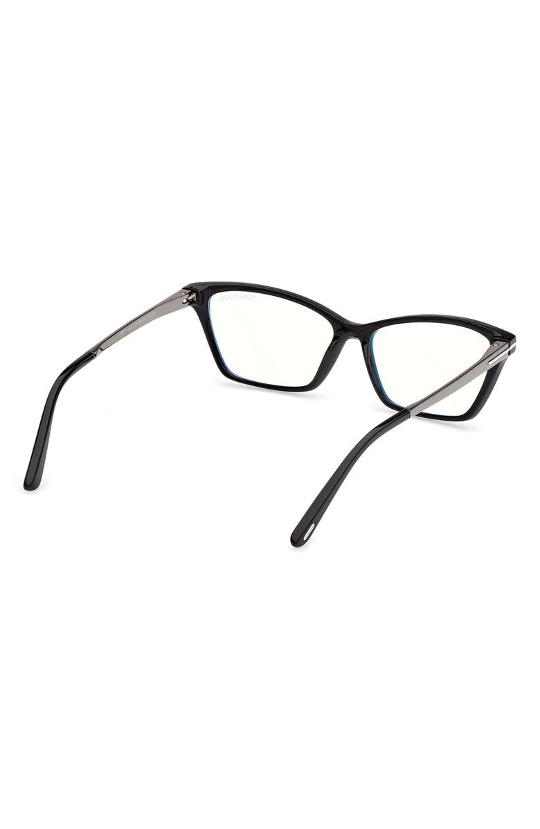 TOM FORD 56mm Butterfly Optical Glasses, Alternate, color, Shiny Black / Gunmetal