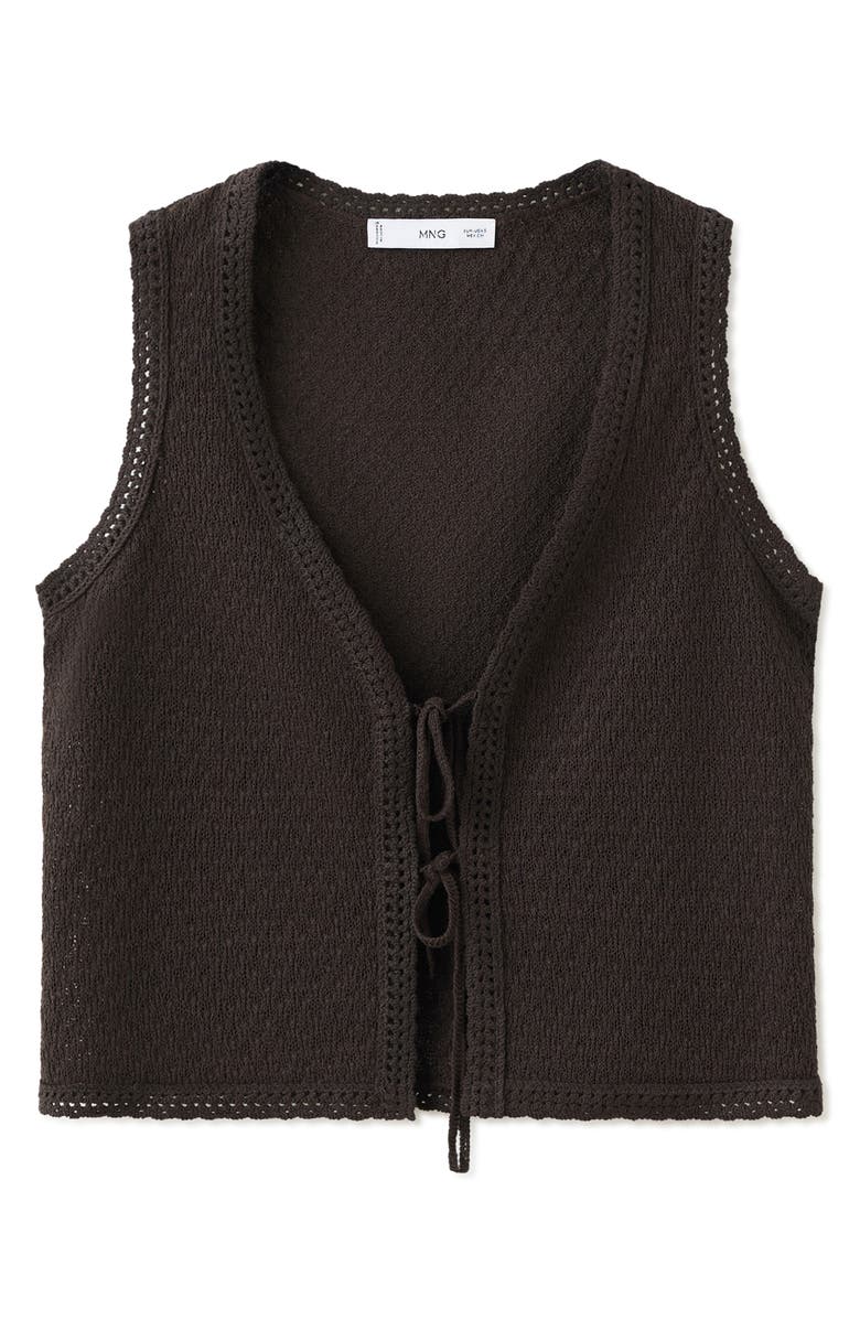MANGO Nati Sleeveless Knit Top, Alternate, color, Chocolate