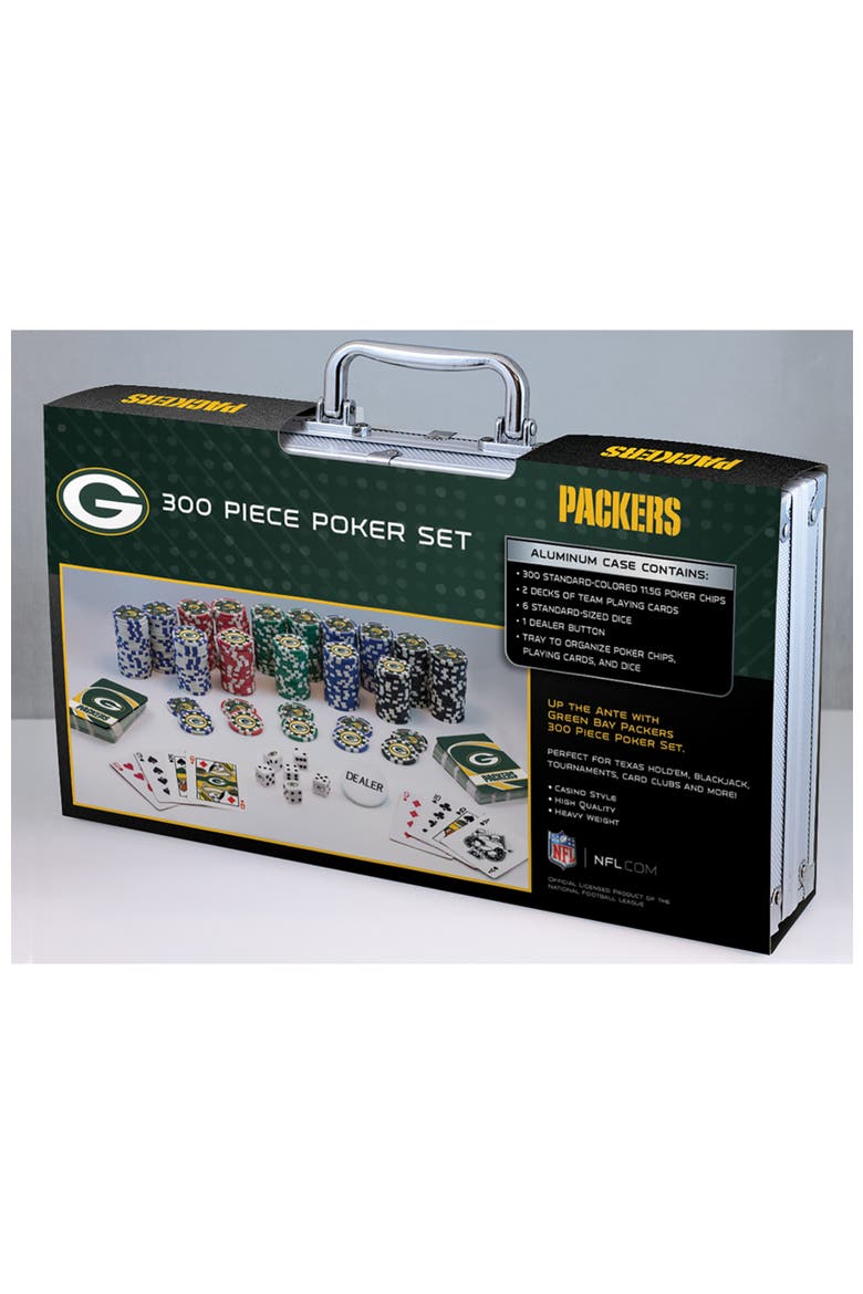 Green Bay Packers 300 Piece Poker Set, Alternate, color, Multicolor