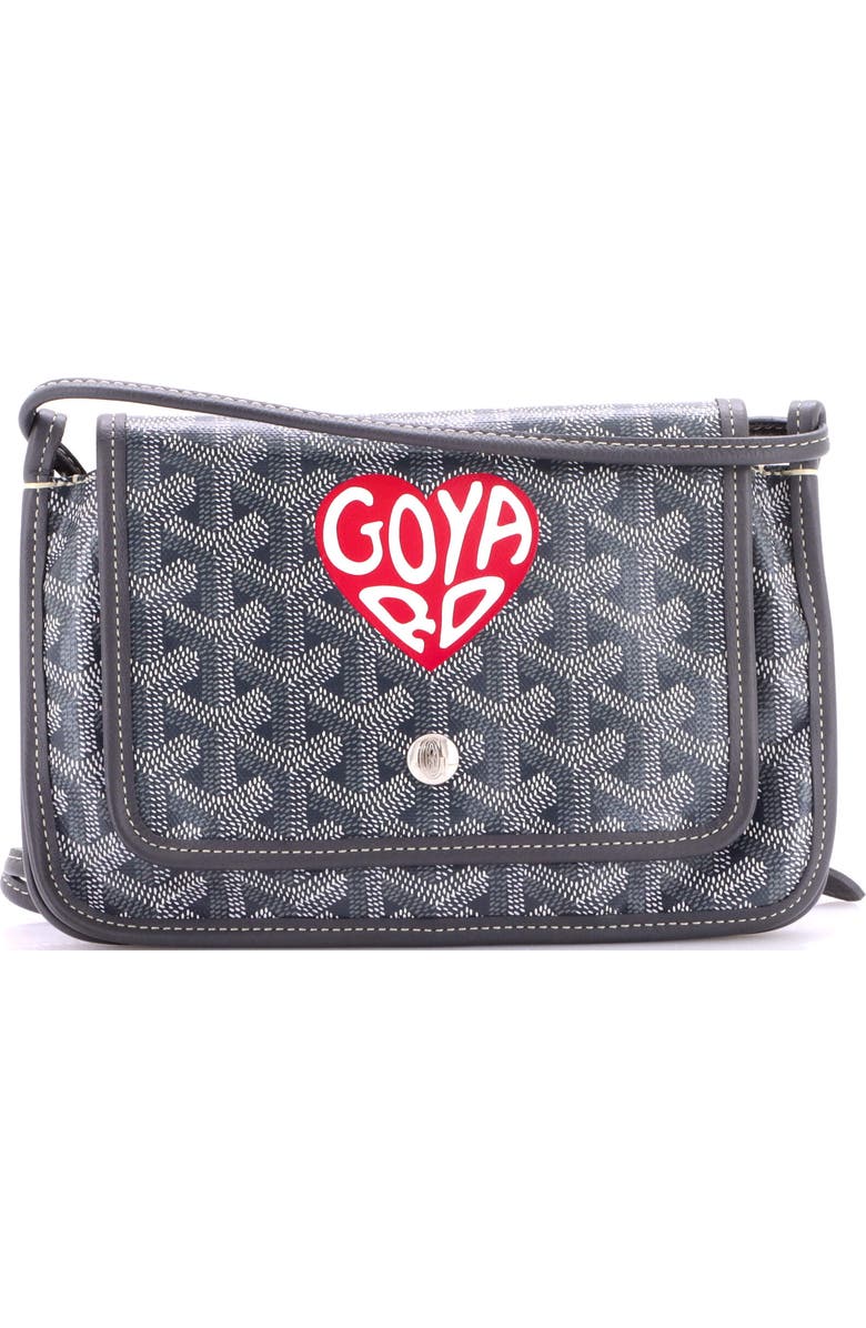 Pre-Owned Goyard Plumet Clutch Wallet Printed Coated Canvas, Main, color, Gray